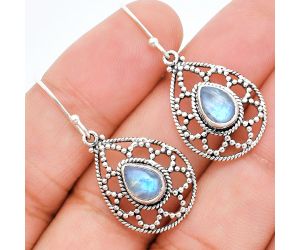 Rainbow Moonstone Earrings EXE01892 E-1251, 6x8 mm