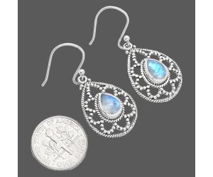 Rainbow Moonstone Earrings EXE01892 E-1251, 6x8 mm