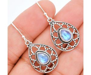 Rainbow Moonstone Earrings EXE01894 E-1251, 6x8 mm