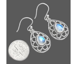 Rainbow Moonstone Earrings EXE01894 E-1251, 6x8 mm