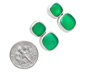 Green Onyx Earrings EXE01918 E-1252, 9x9 mm