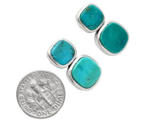 Natural Rare Turquoise Nevada Aztec Mt Earrings EXE01964 E-1252, 9x9 mm