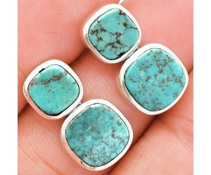 Natural Rare Turquoise Nevada Aztec Mt Earrings EXE01965 E-1252, 9x9 mm