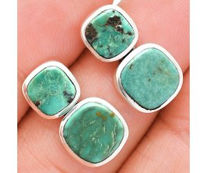 Natural Rare Turquoise Nevada Aztec Mt Earrings EXE01966 E-1252, 9x9 mm