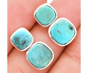 Natural Rare Turquoise Nevada Aztec Mt Earrings EXE01968 E-1252, 9x9 mm