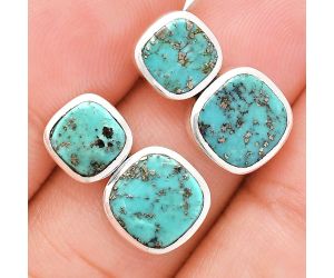 Natural Rare Turquoise Nevada Aztec Mt Earrings EXE01970 E-1252, 9x9 mm