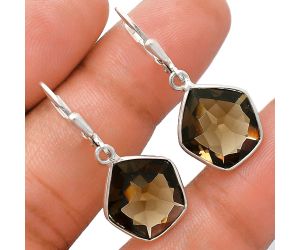 Smoky Quartz Earrings EXE02103 E-1254, 13x14 mm