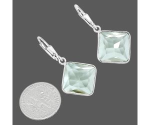 Prasiolite (Green Amethyst) Earrings EXE02144 E-1254, 13x13 mm