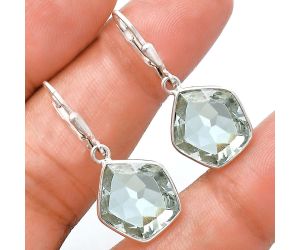 Prasiolite (Green Amethyst) Earrings EXE02152 E-1254, 13x14 mm