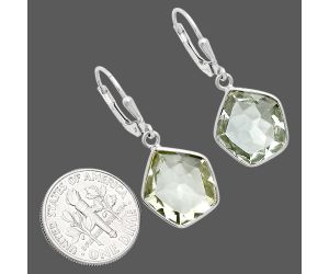 Prasiolite (Green Amethyst) Earrings EXE02152 E-1254, 13x14 mm