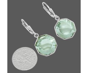 Prasiolite (Green Amethyst) Earrings EXE02156 E-1254, 14x14 mm