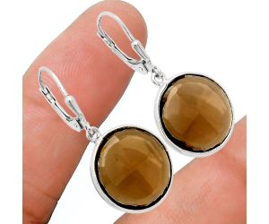 Smoky Quartz Earrings EXE02200 E-1254, 16x16 mm