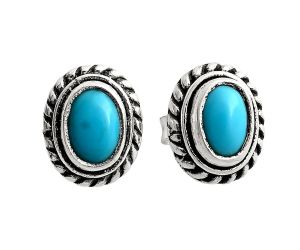 Stud - Sleeping Beauty Turquoise Earrings EXE02201 E-1245, 6x4 mm