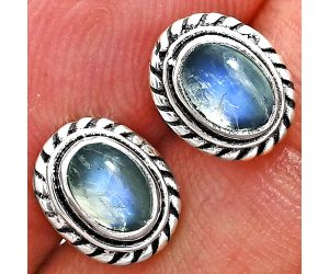 Stud - Rainbow Moonstone Earrings EXE02254 E-1245, 6x4 mm