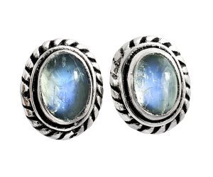 Stud - Rainbow Moonstone Earrings EXE02254 E-1245, 6x4 mm