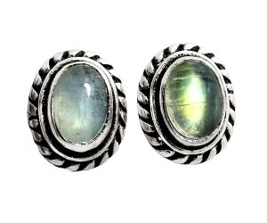 Stud - Rainbow Moonstone Earrings EXE02255 E-1245, 6x4 mm