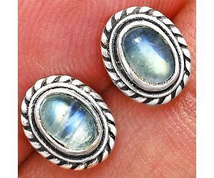 Stud - Rainbow Moonstone Earrings EXE02256 E-1245, 6x4 mm