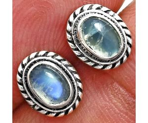 Stud - Rainbow Moonstone Earrings EXE02257 E-1245, 6x4 mm