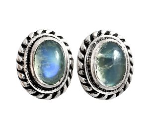 Stud - Rainbow Moonstone Earrings EXE02257 E-1245, 6x4 mm