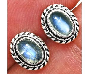 Stud - Rainbow Moonstone Earrings EXE02258 E-1245, 6x4 mm