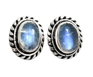 Stud - Rainbow Moonstone Earrings EXE02258 E-1245, 6x4 mm