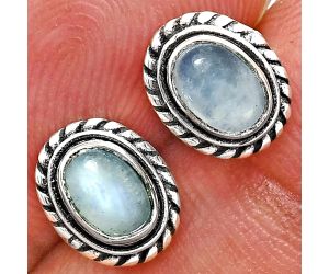 Stud - Rainbow Moonstone Earrings EXE02260 E-1245, 6x4 mm