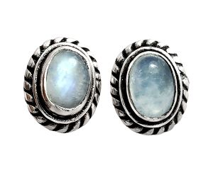 Stud - Rainbow Moonstone Earrings EXE02260 E-1245, 6x4 mm