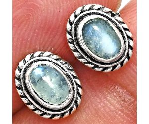 Stud - Rainbow Moonstone Earrings EXE02261 E-1245, 6x4 mm