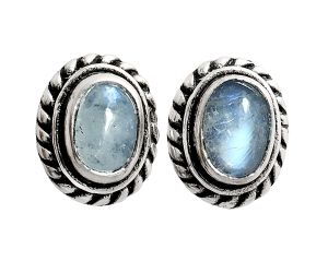 Stud - Rainbow Moonstone Earrings EXE02261 E-1245, 6x4 mm