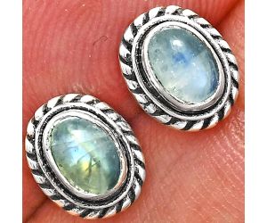 Stud - Rainbow Moonstone Earrings EXE02262 E-1245, 6x4 mm