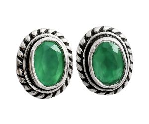 Stud - Green Onyx Earrings EXE02263 E-1245, 6x4 mm