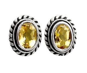 Stud - Citrine Earrings EXE02281 E-1245, 6x4 mm