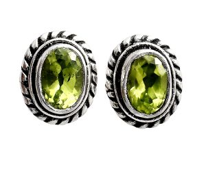 Stud - Peridot Earrings EXE02319 E-1245, 6x4 mm