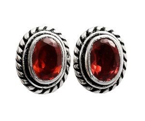 Stud - Hessonite Garnet Earrings EXE02334 E-1245, 6x4 mm