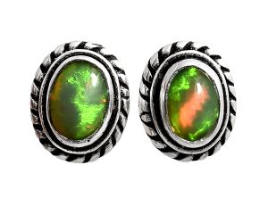 Stud - Ethiopian Opal Earrings EXE02356 E-1245, 6x4 mm