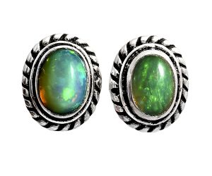 Stud - Ethiopian Opal Earrings EXE02364 E-1245, 6x4 mm