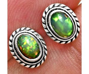 Stud - Ethiopian Opal Earrings EXE02370 E-1245, 6x4 mm