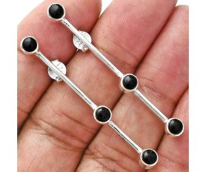 Black Onyx Earrings EXE02381 E-1255, 4x4 mm