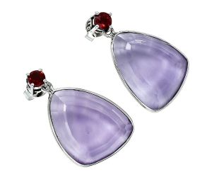 Amethyst and Garnet Earrings EXE02470 E-1256, 15x20 mm