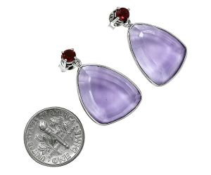 Amethyst and Garnet Earrings EXE02470 E-1256, 15x20 mm