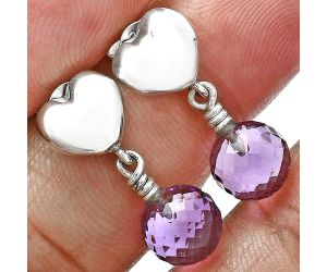 Heart - Amethyst Ball Earrings EXE02529 E-1257, 8x8 mm