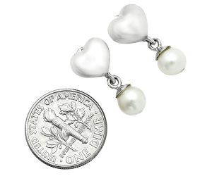 Heart - Natural Fresh Water Pearl Earrings EXE02558 E-1258, 6x6 mm