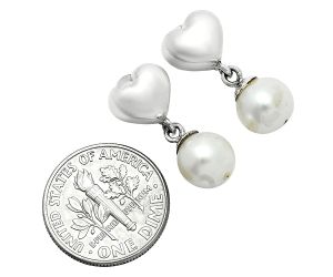 Heart - Natural Fresh Water Pearl Earrings EXE02564 E-1258, 8x8 mm