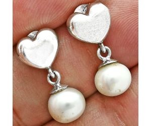 Heart - Natural Fresh Water Pearl Earrings EXE02571 E-1258, 7x7 mm