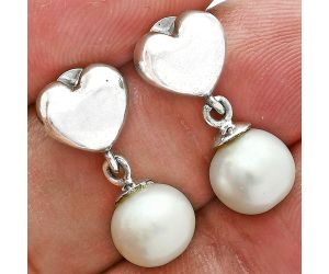 Heart - Natural Fresh Water Pearl Earrings EXE02572 E-1258, 8x8 mm