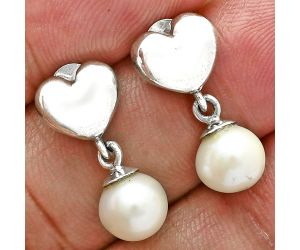 Heart - Natural Fresh Water Pearl Earrings EXE02578 E-1258, 7x7 mm