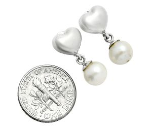 Heart - Natural Fresh Water Pearl Earrings EXE02578 E-1258, 7x7 mm