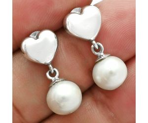 Heart - Natural Fresh Water Pearl Earrings EXE02582 E-1258, 8x8 mm