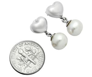 Heart - Natural Fresh Water Pearl Earrings EXE02582 E-1258, 8x8 mm