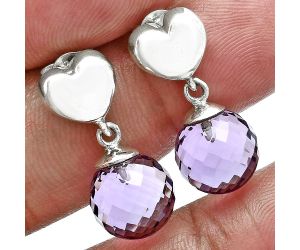 Heart - Amethyst Ball Earrings EXE02595 E-1258, 10x10 mm